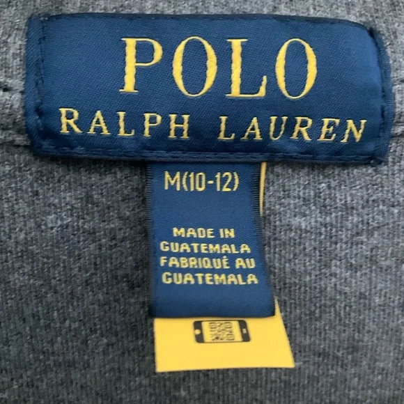 Ralph Lauren Gray Kids Zip-Up Top Size M (10-12) - Picture 6 of 9